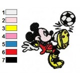 Mickey Mouse Playing Soccer Embroidery Design